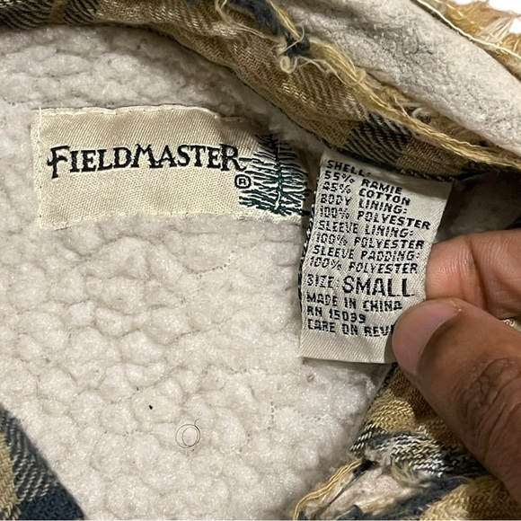 Vintage Fieldmaster Heavyweight Distressed Men Flannel Long Sleeve Shirt Sz S - Picture 4 of 7